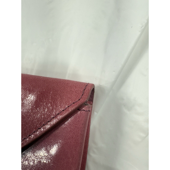 Abas Pink Leather Clutch Envelope Wallet Travel Barbie Pink - Picture 3 of 15